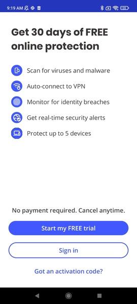 McAfee Security: Antivirus VPN Screenshot 1