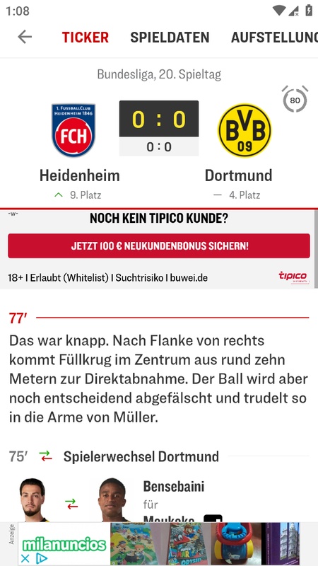 kicker Fußball News Schermafbeelding 1