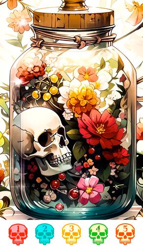 Dark Skeleton Color by number ภาพหน้าจอ 1