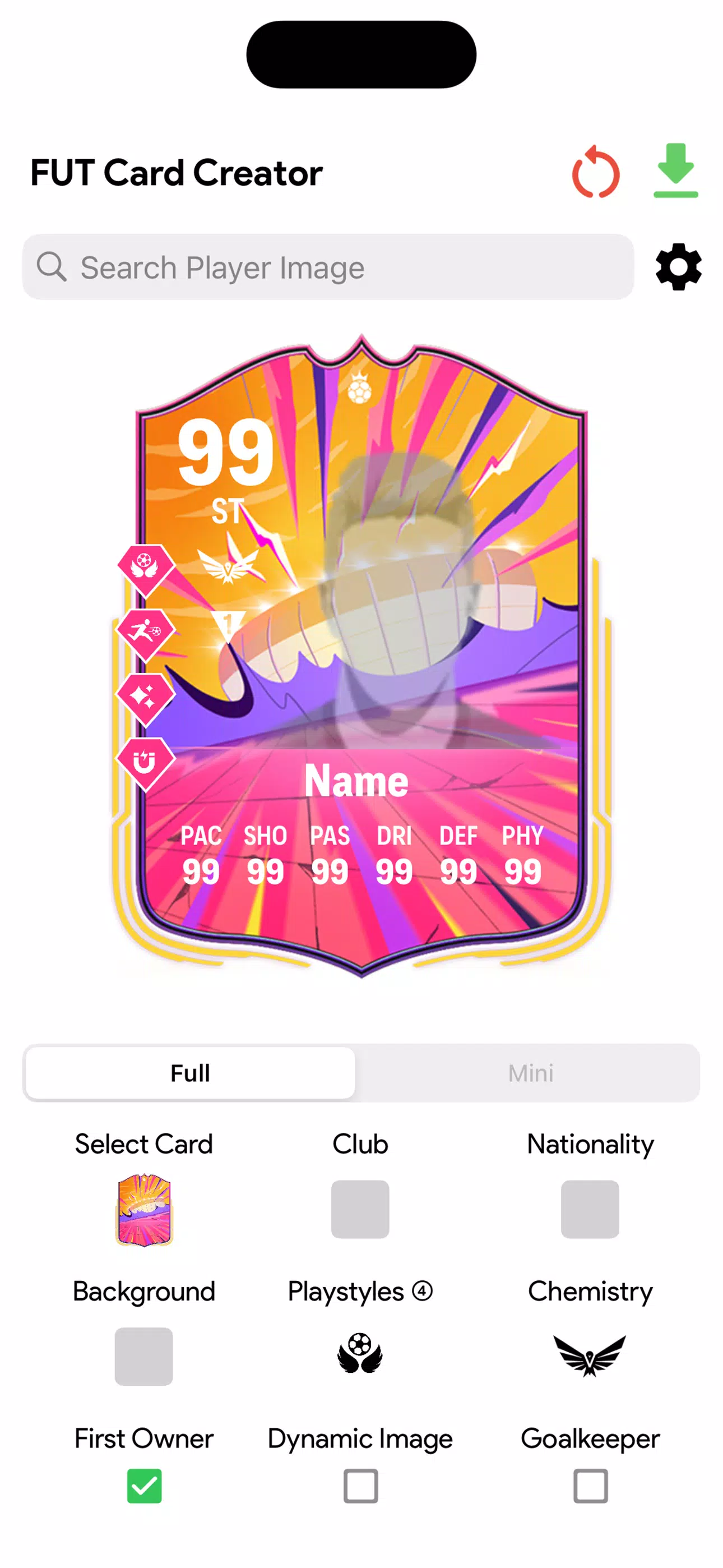 FC Card Creator 25 Screenshot 0