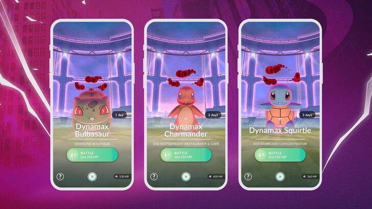 Pokemon Go Articuno, Zapdos e Moltres Dynamax Forms sarà disponibile una settimana alla volta