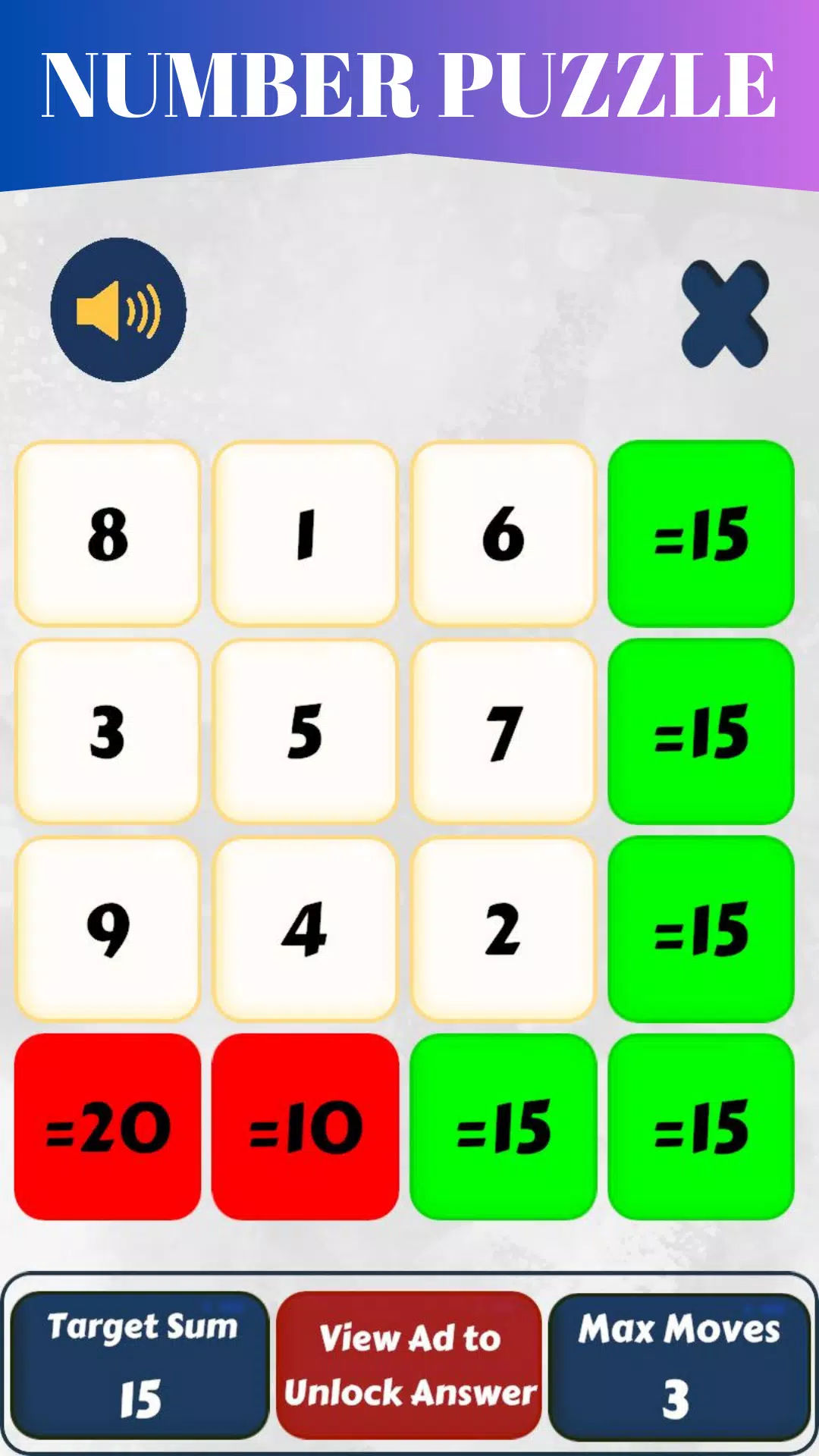 Magic Square game スクリーンショット 0