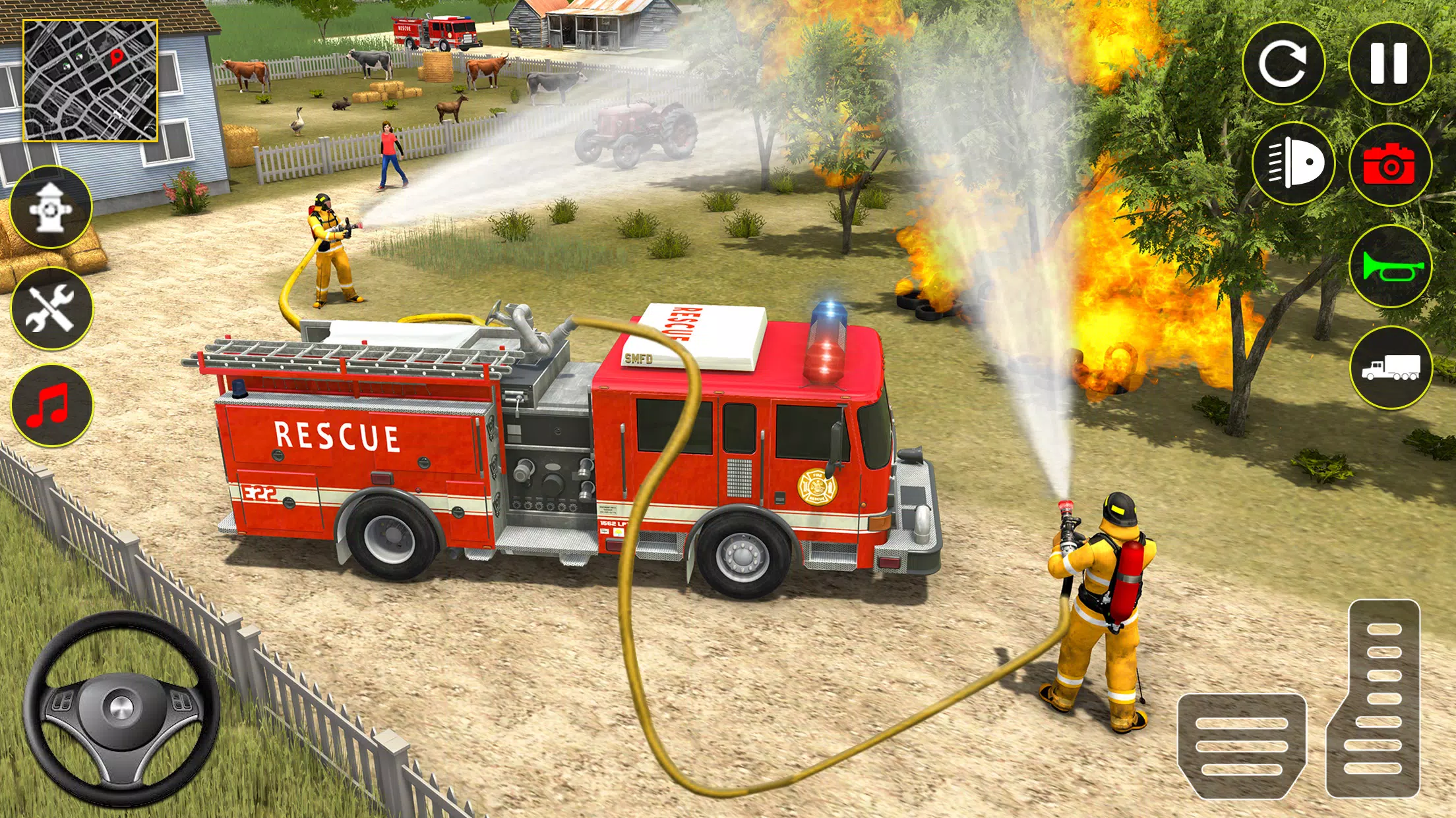 Fire Truck Rescue Sim Games 3d Tangkapan skrin 1