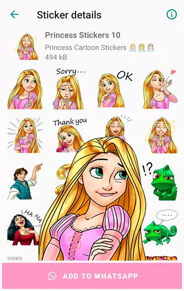 Princess Cartoon WAsticker Zrzut ekranu 1