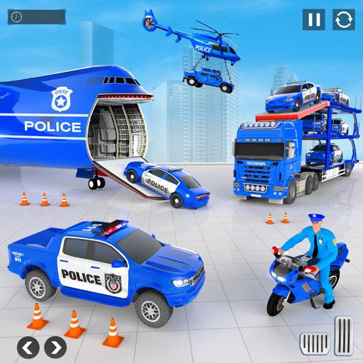 Police Car transporter Game 3D Tangkapan skrin 0