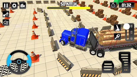 Log Transporter Truck Parking Скриншот 0