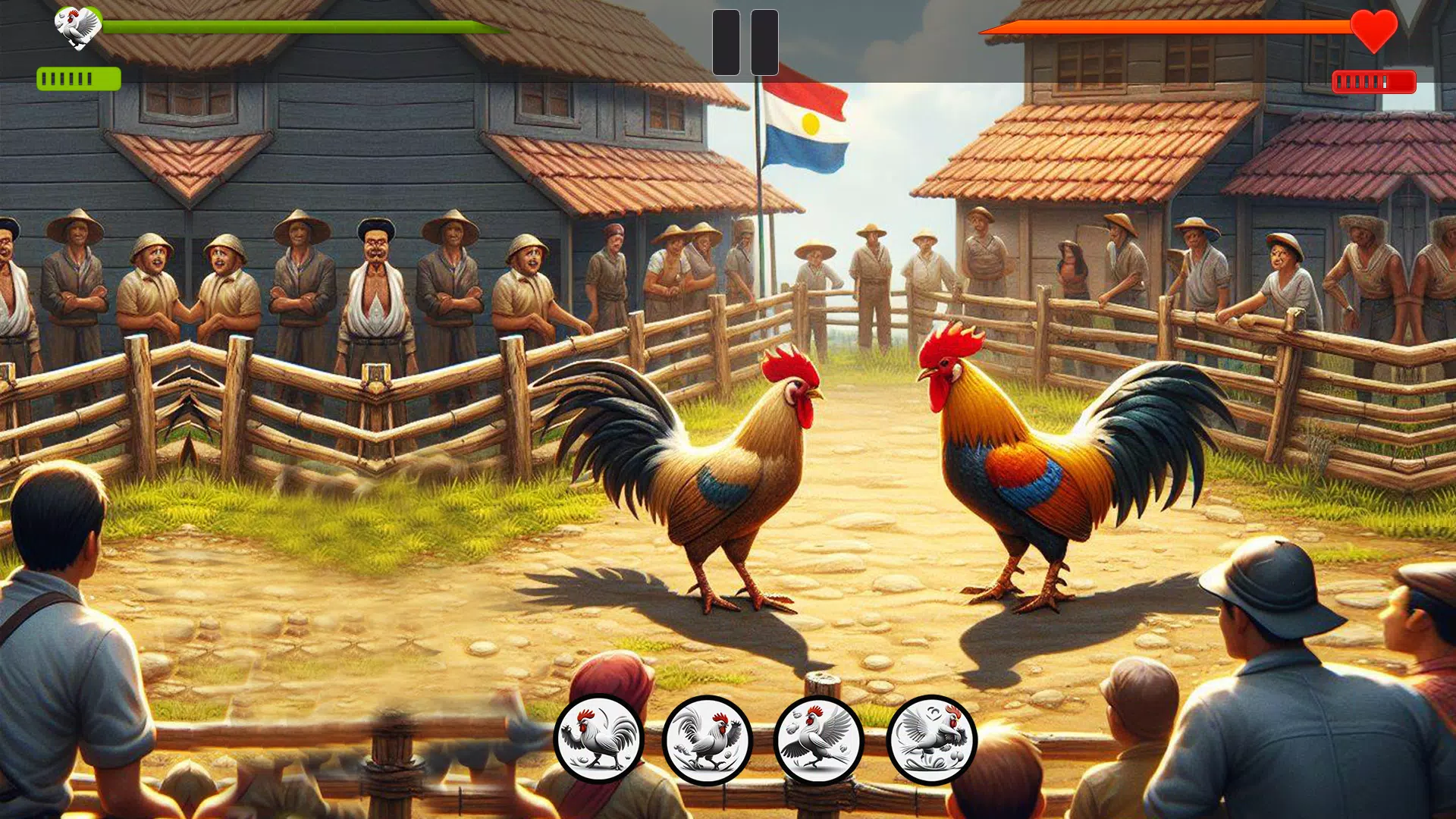 Farm Rooster Fighting Chicks 1 Tangkapan skrin 2