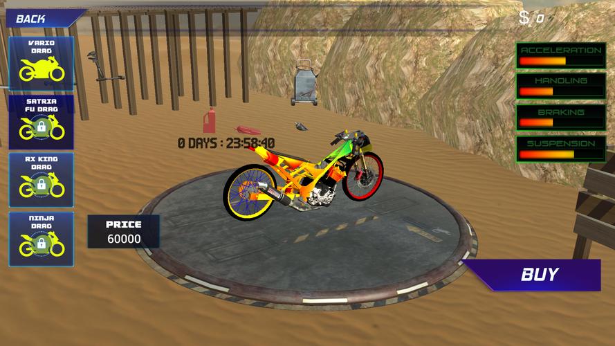 Indonesian Drag Bike Simulator Captura de pantalla 0