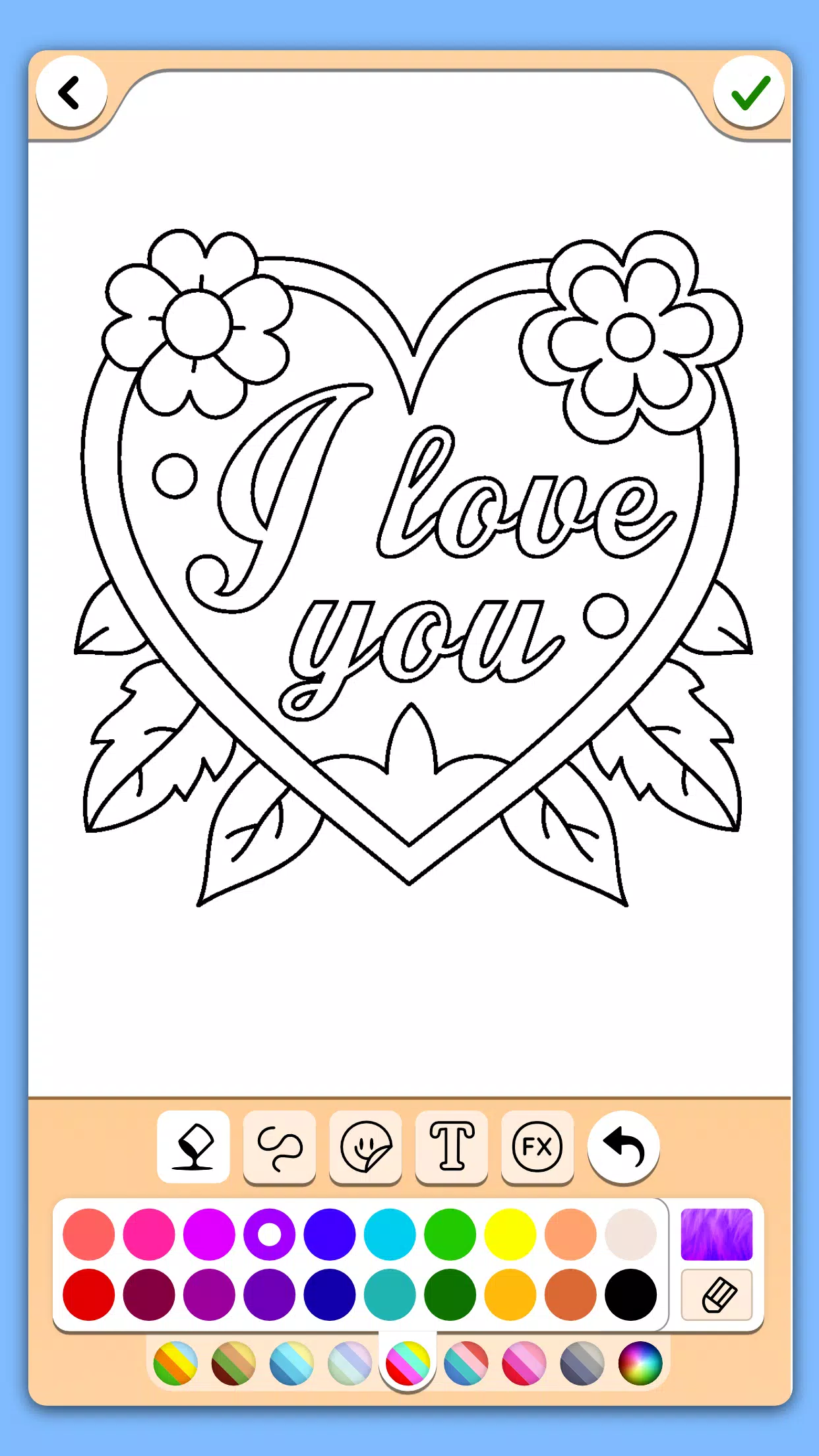 Valentines love coloring book Tangkapan skrin 2