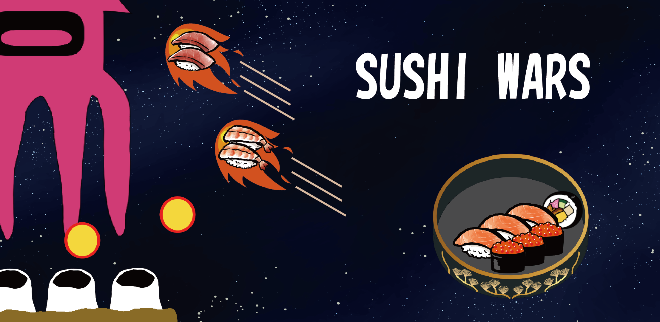 SUSHI WARS - easy shooter game- ဖန်သားပြင်ဓာတ်ပုံ 0