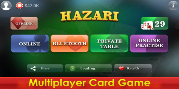 Hazari -1000 points card game Tangkapan skrin 1