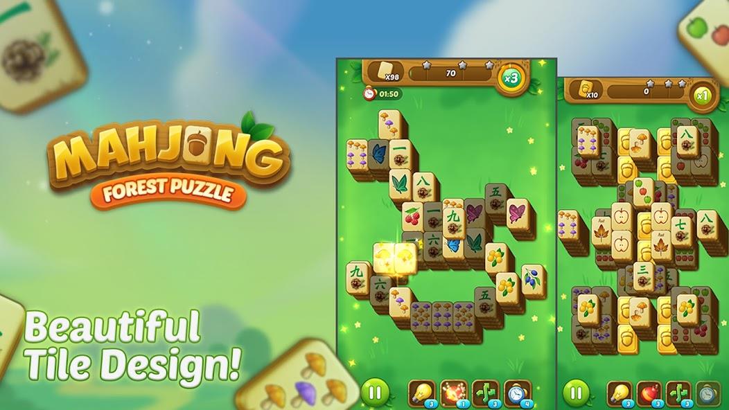 Mahjong Forest Puzzle Mod Schermafbeelding 1