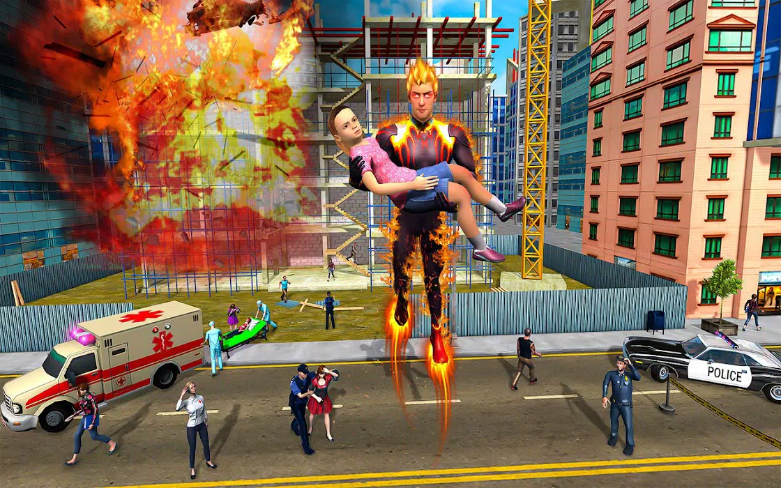 Superhero Fly 3D Rescue Screenshot 2