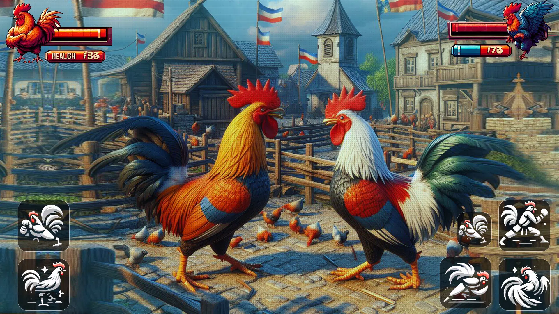 Street Rooster Fight Kung Fu Schermafbeelding 0