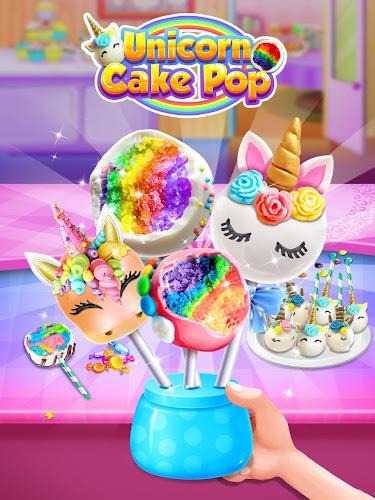 Unicorn Cake Pop - Sweet Food Capture d'écran 0