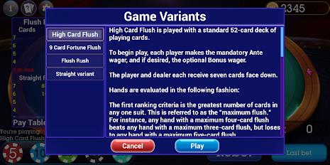 High Card Flush Poker Tangkapan skrin 1