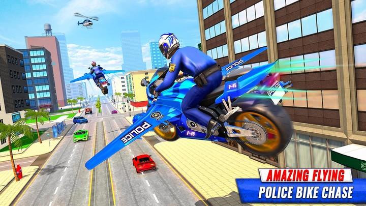 Flying Police Bike Games Captura de tela 1