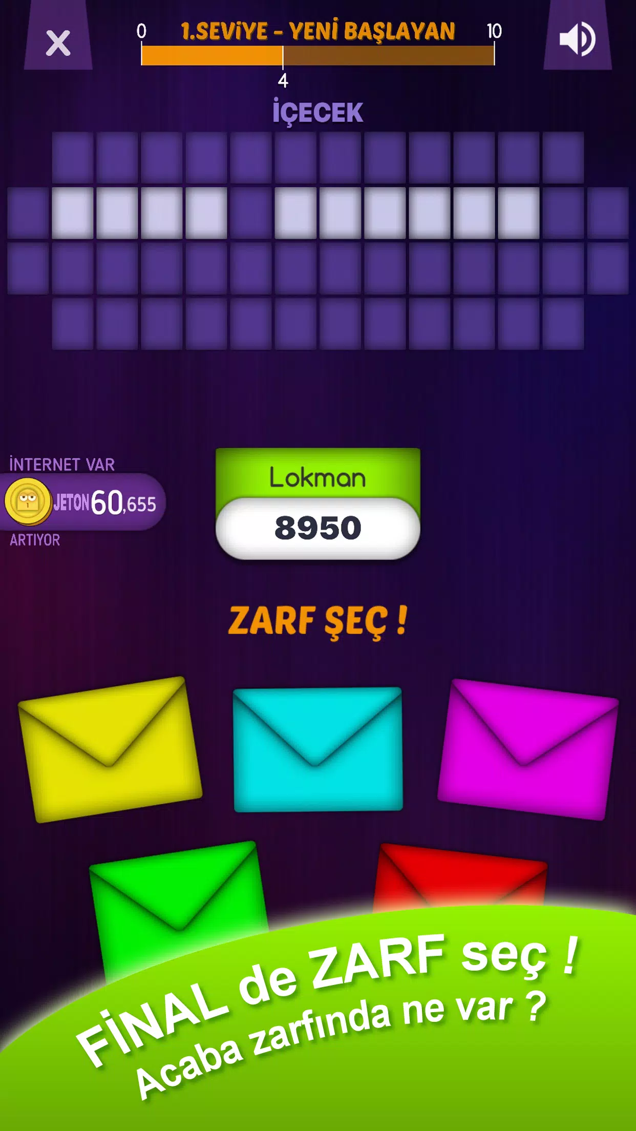 Çarkıfelek Mobil - Zarf Seç 螢幕截圖 2