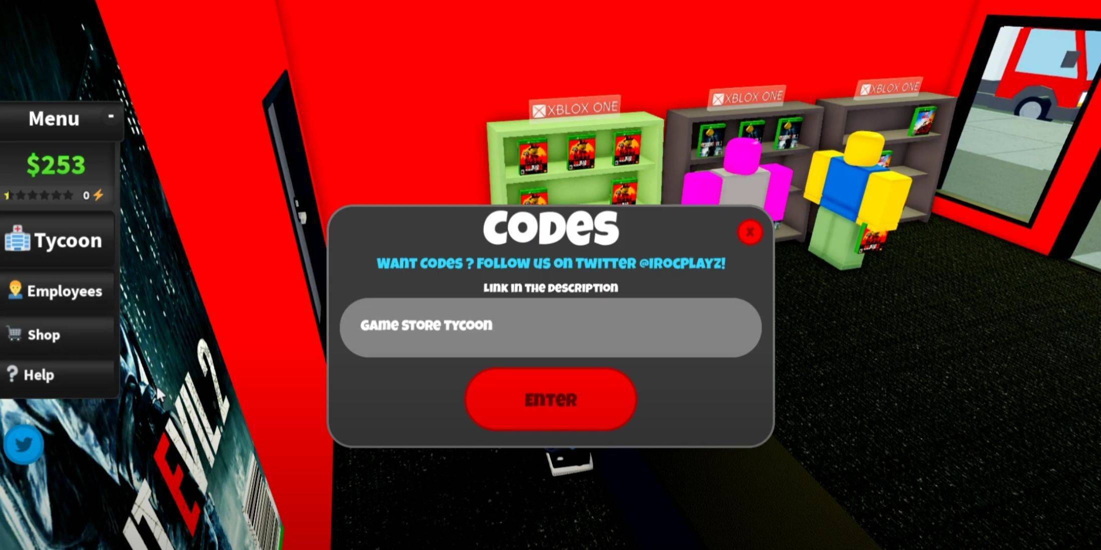 Game Store Tycoon Code Entry