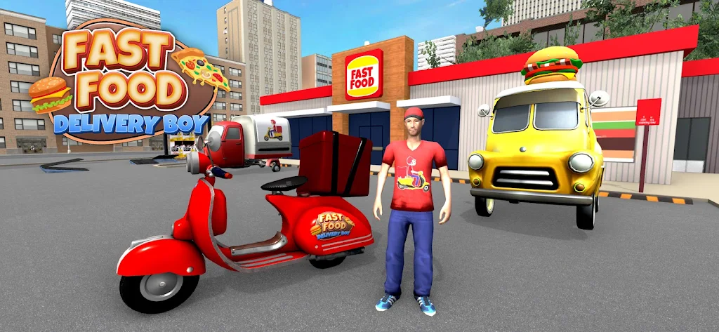 Fast Food Delivery Bike Game स्क्रीनशॉट 0