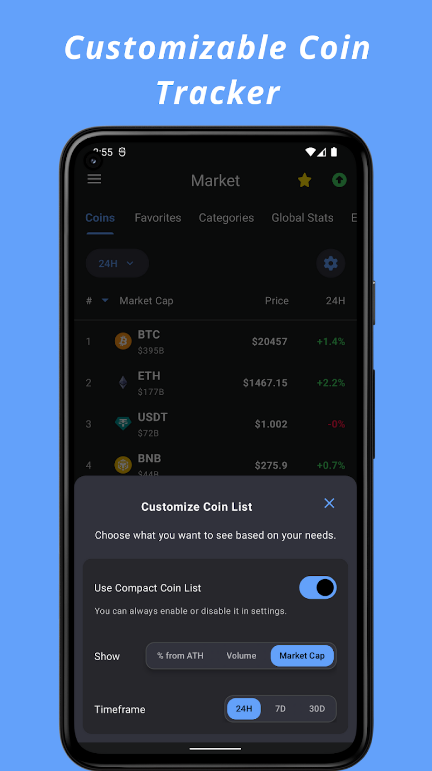 Crypto Hub Coin Stats Tracker Capture d'écran 2