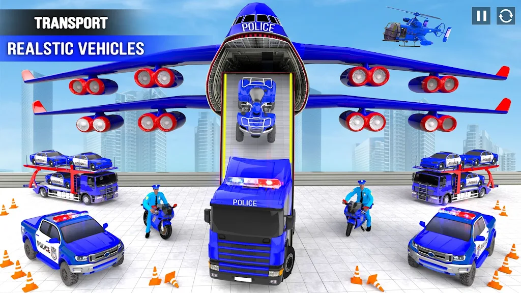 Police Car transporter Game 3D Tangkapan skrin 3