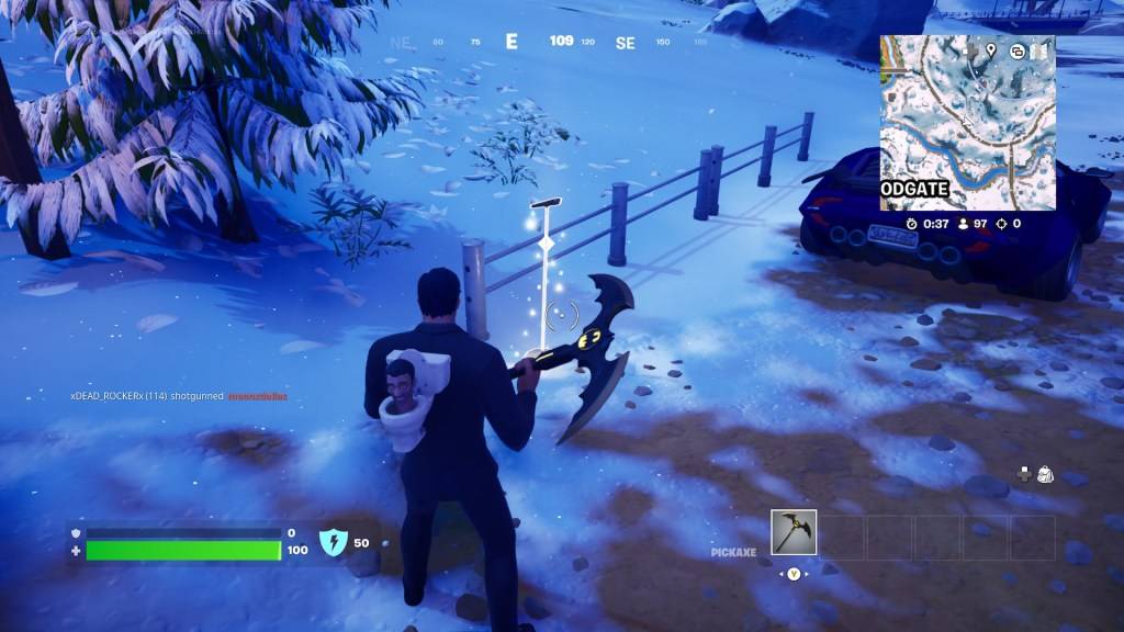 The microphone stand, another clue in the Fortnite Winterfest 2024 trail.