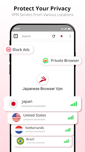 Japanese Browser Vpn: Private ဖန်သားပြင်ဓာတ်ပုံ 2