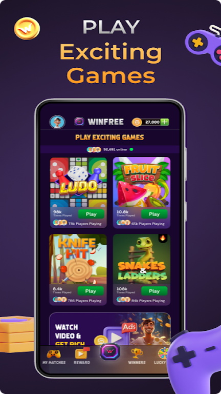 WinFree: Play & Earn WinCoins Capture d'écran 1