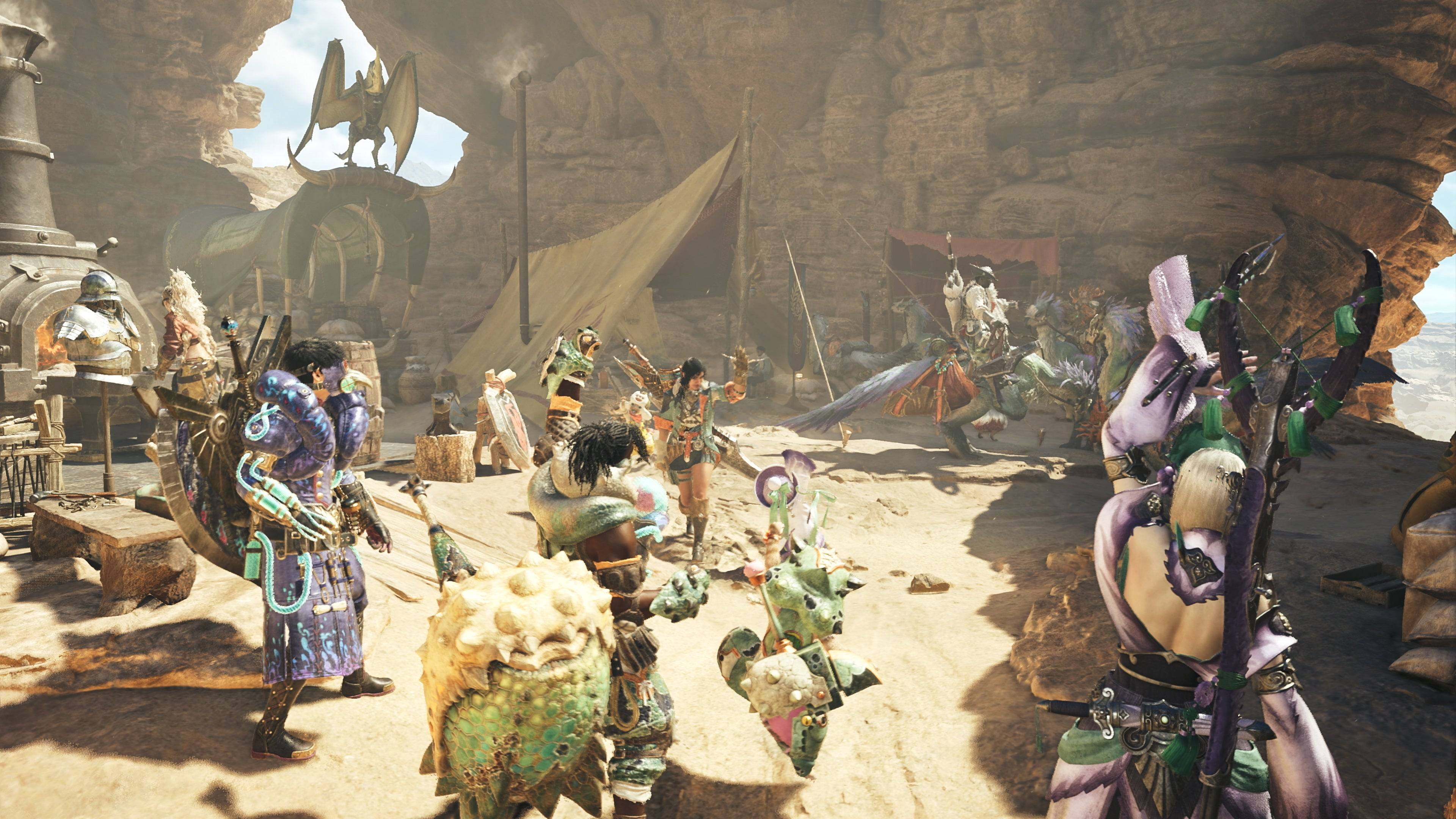 Hunter gathering area in Monster Hunter Wilds