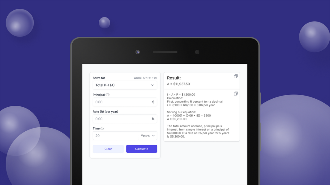 Simple Interest Calculator ภาพหน้าจอ 1