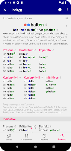 Verbs German Dictionary Ekran Görüntüsü 2