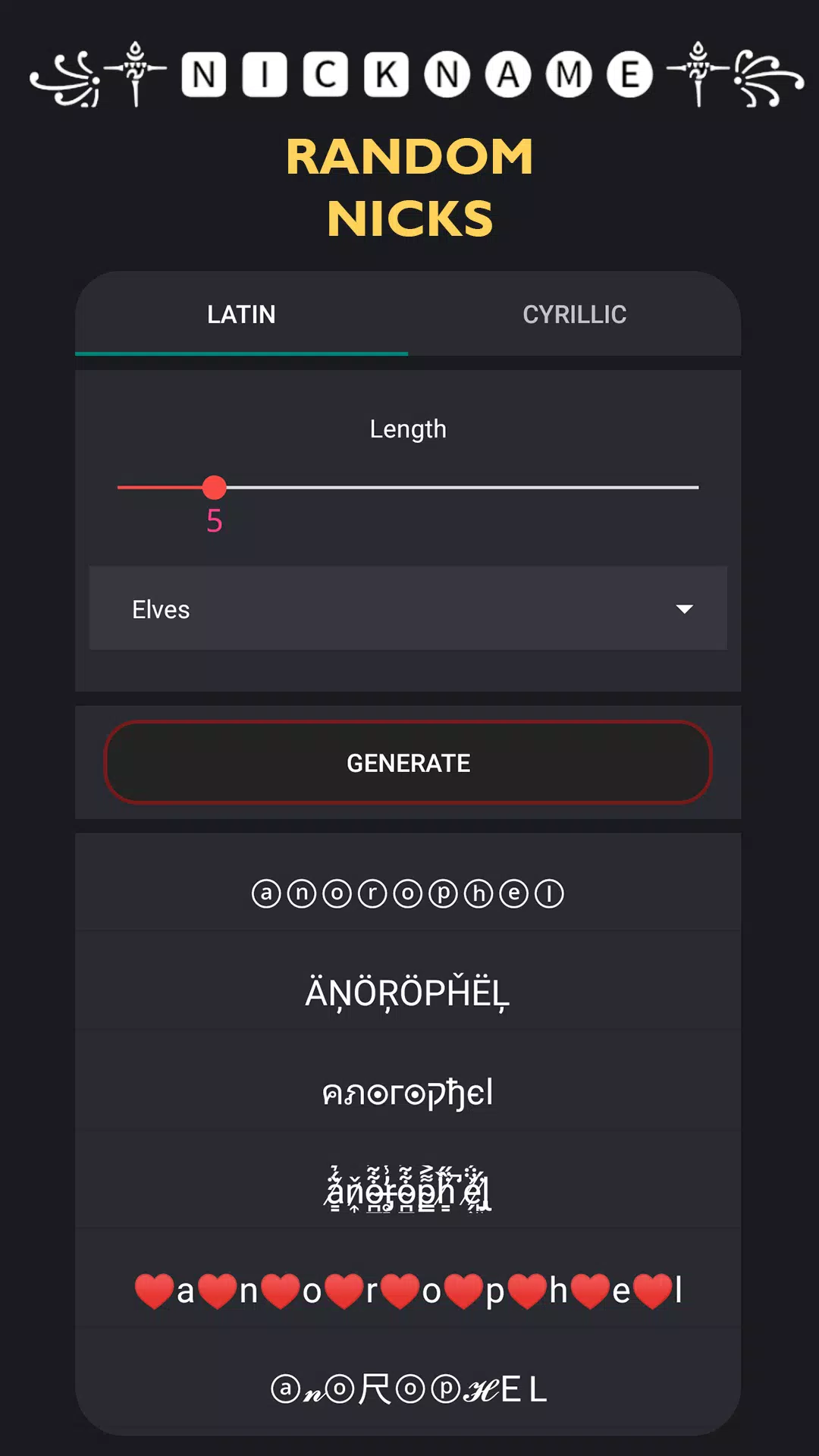 Crosshair & Nickname Generator Capture d'écran 1