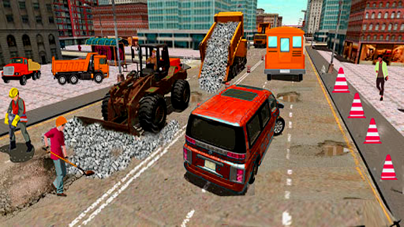 Highway road construction game Schermafbeelding 1