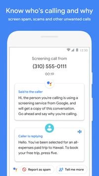 Google 開發的「電話」- 來電顯示和騷擾電話阻擋功能 螢幕截圖 1