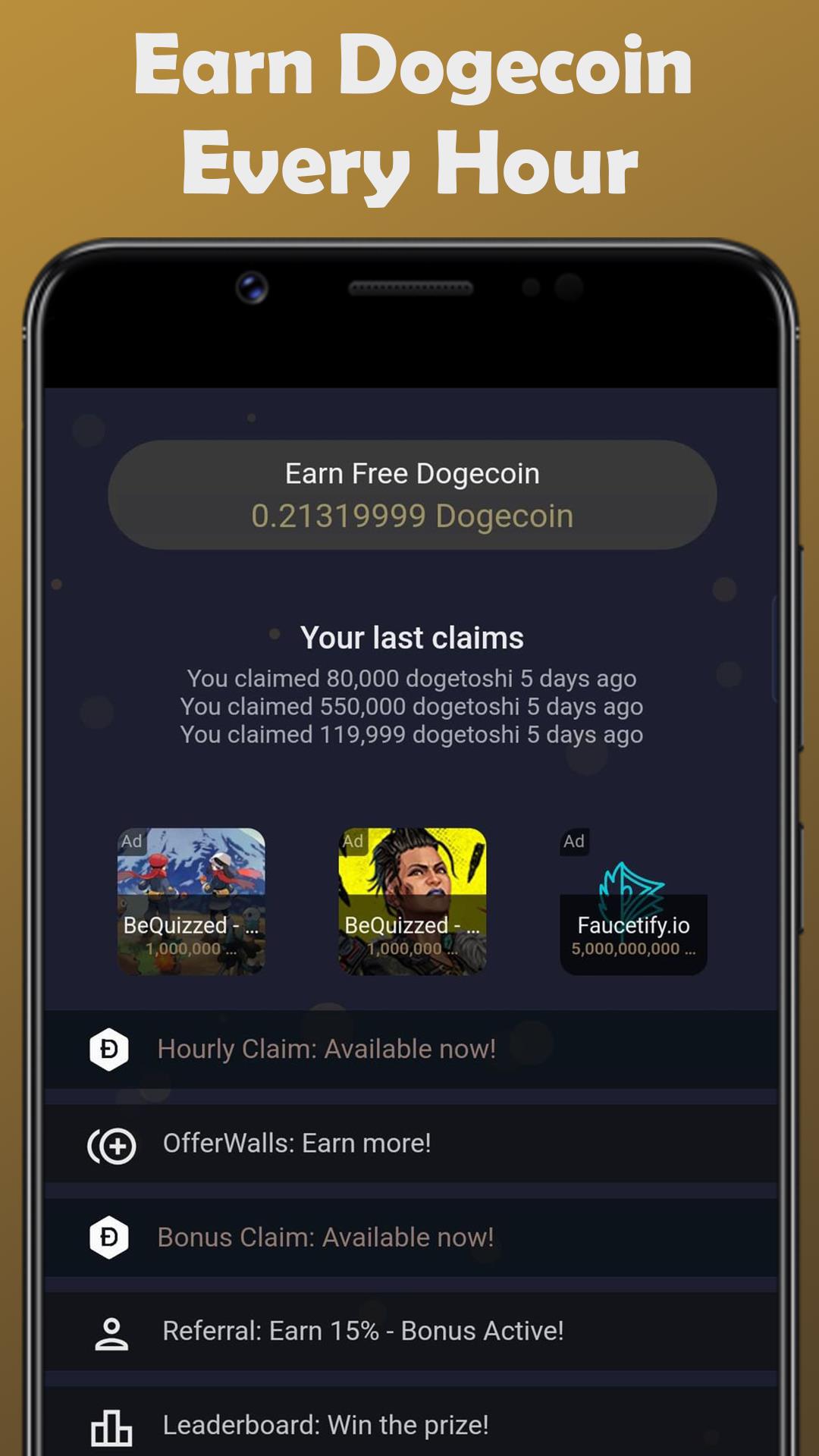 Earn Dogecoin Capture d'écran 0