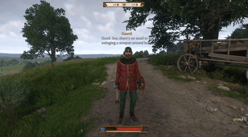 Getting caught by a guard while committing a crime in Kingdom Come: Deliverance 2