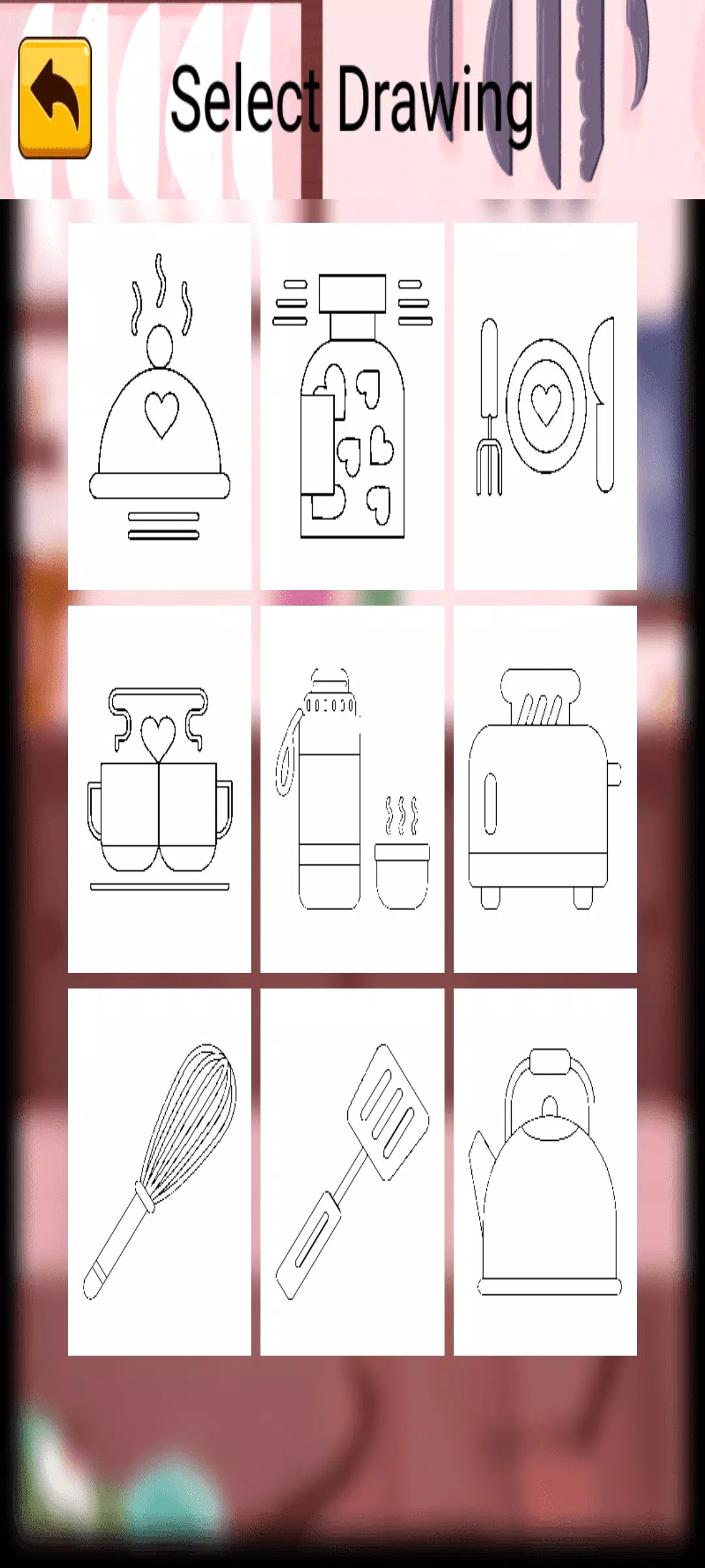 Coloring Kitchen Tools Screenshot 2