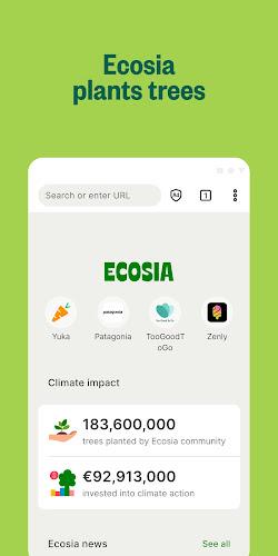 Ecosia: Browse to plant trees. Tangkapan skrin 1