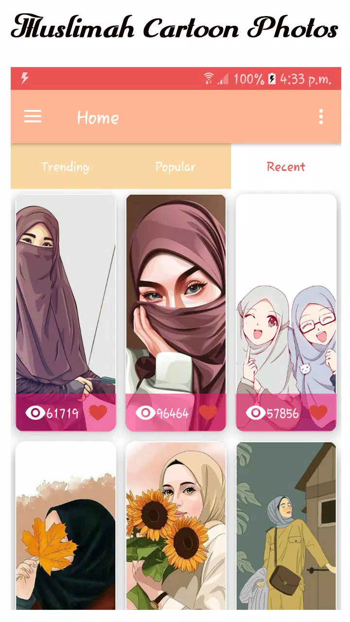 Muslimah Cartoon Wallpapers HD Zrzut ekranu 0