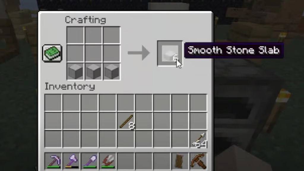 Smooth stone slab crafting