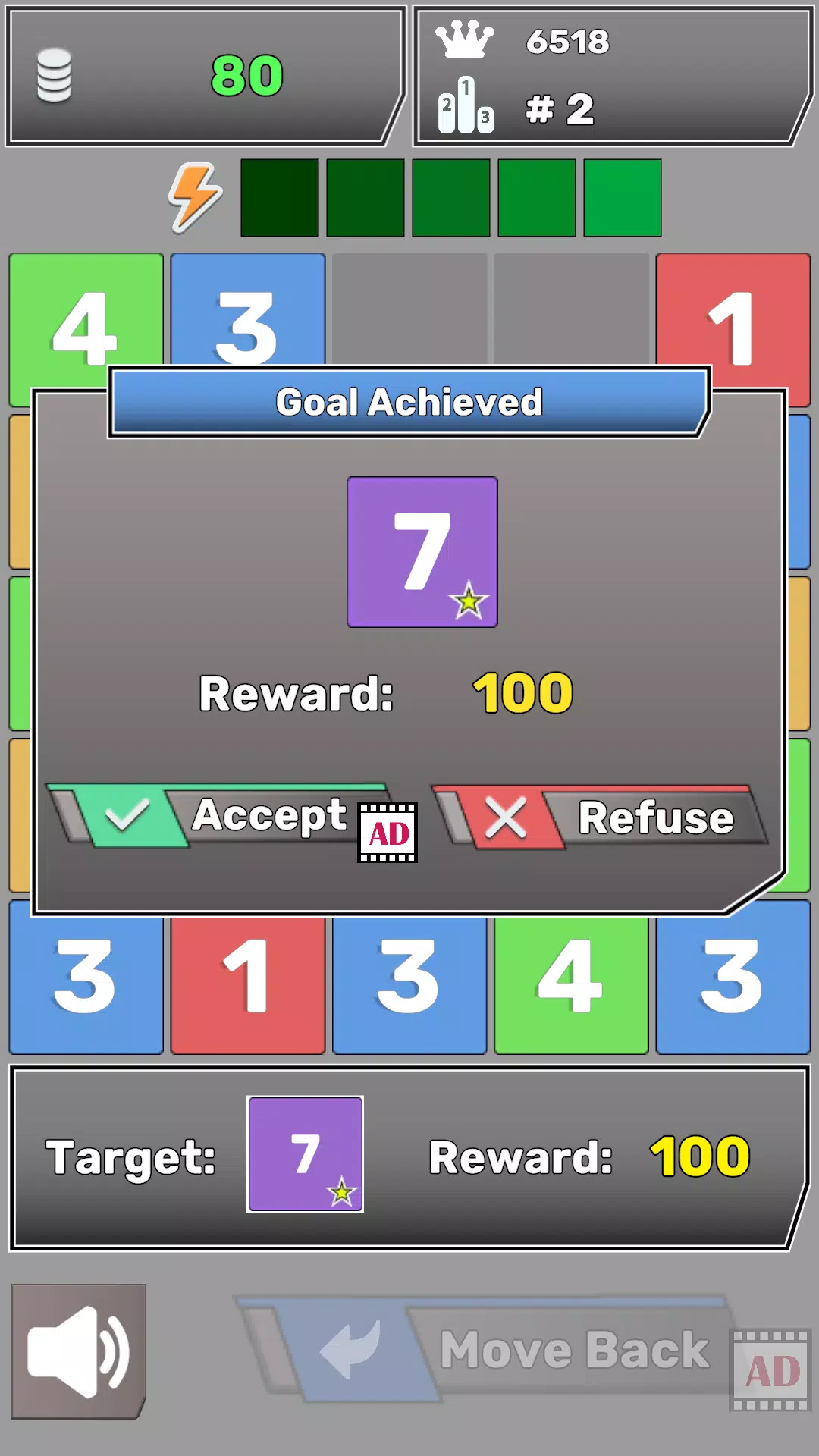 Number Blocks Match Puzzle. Tangkapan skrin 1