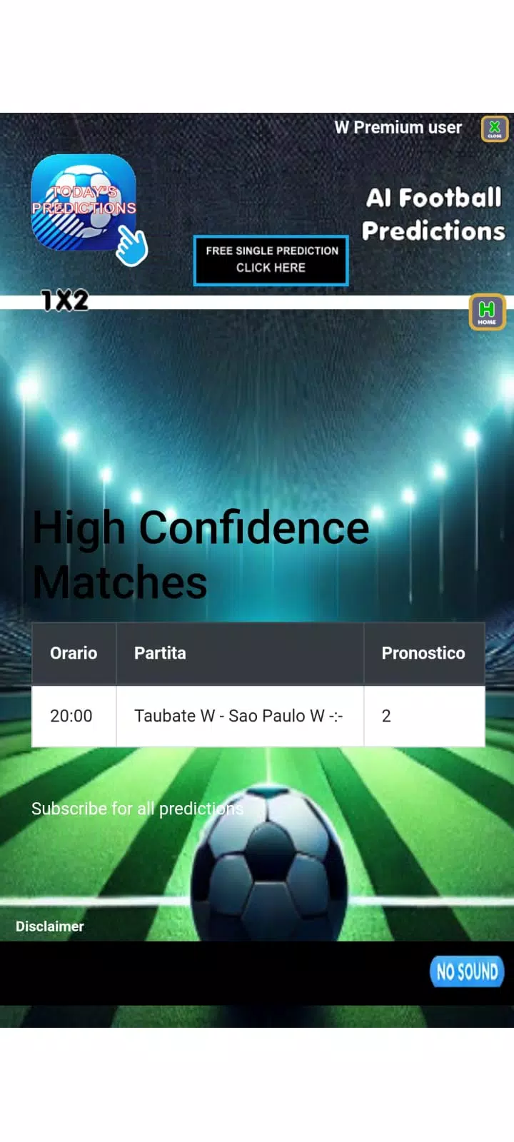 Schermata Ai football predictions 2