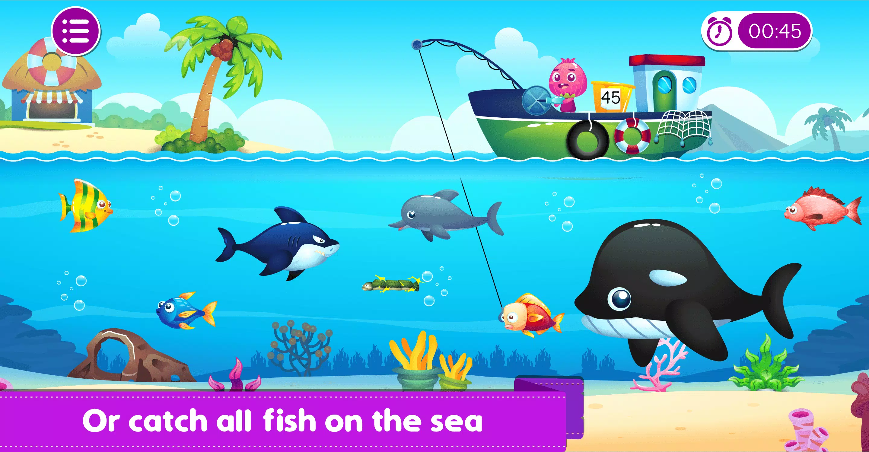 Marbel Fishing - Kids Games Captura de tela 3