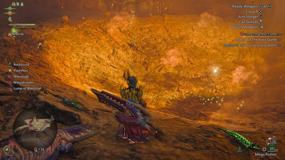 Come trovare la fiamma nera in Monster Hunter Wilds