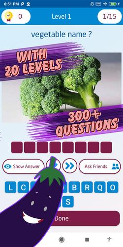 Guess the vegetable game Ảnh chụp màn hình 2