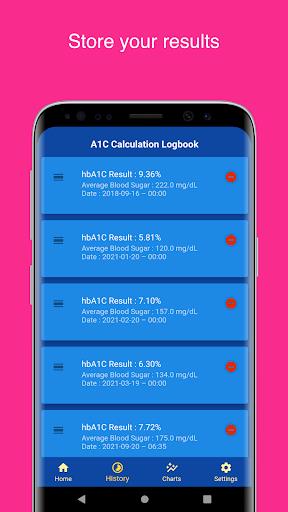 Calculadora de A1C seguimiento Captura de pantalla 1