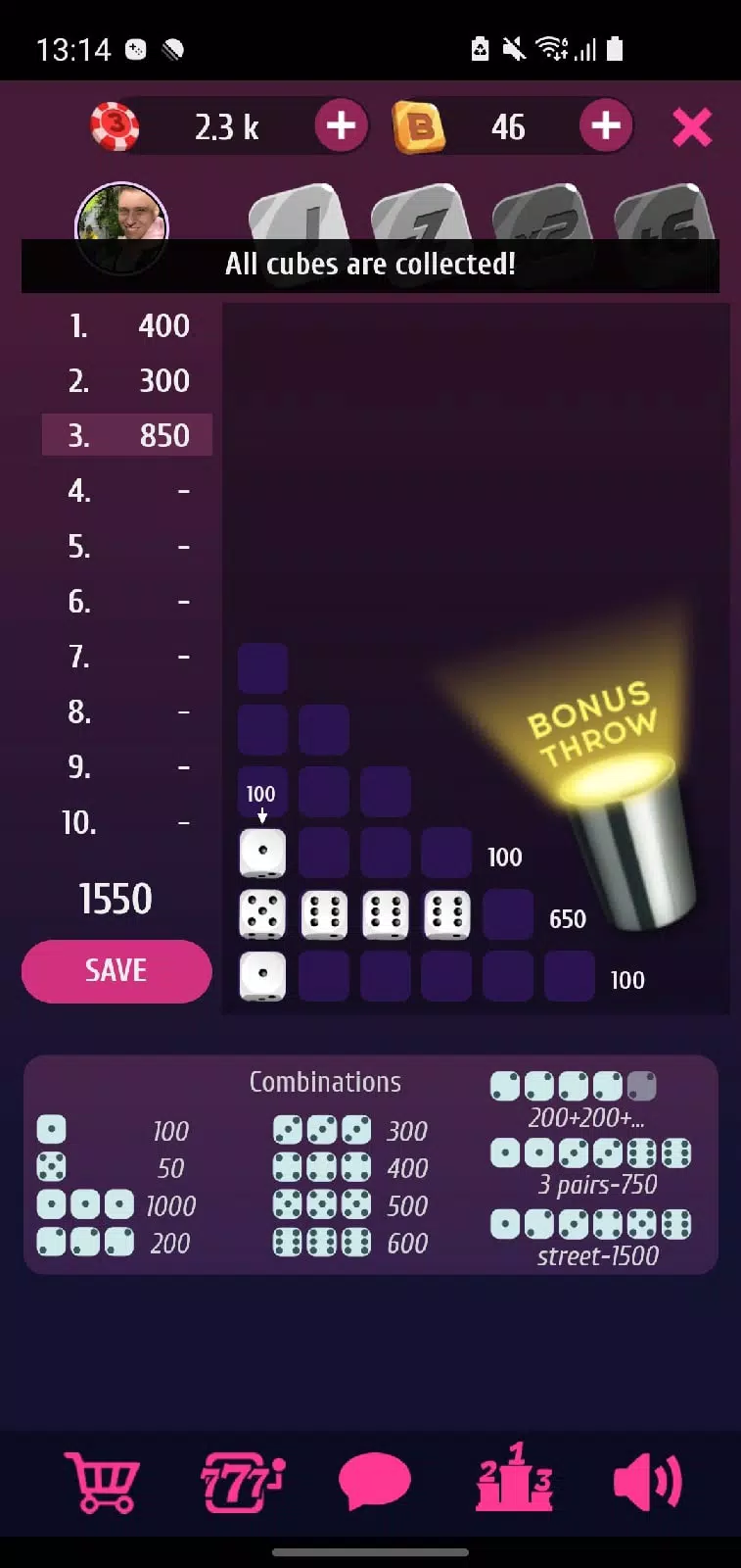 Farkle Pro - 10000 dice game Captura de tela 2