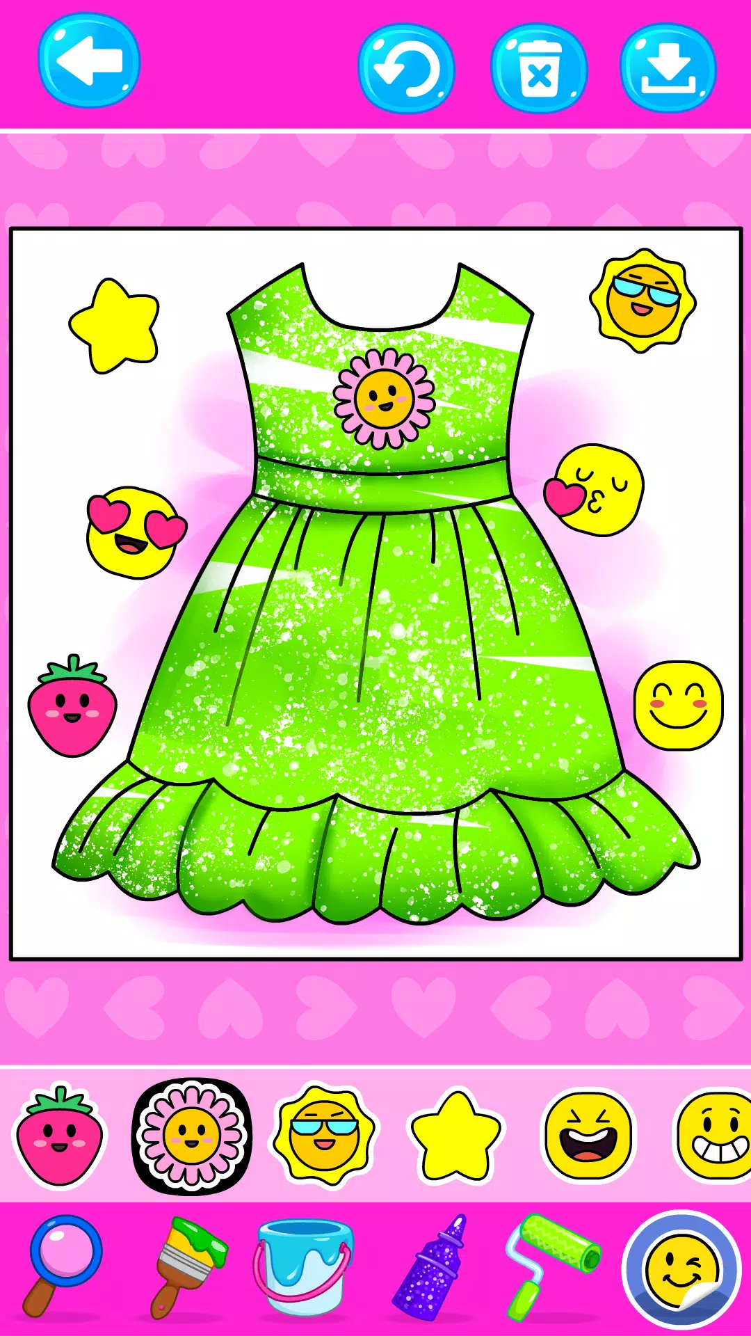 Schermata Girls Glitter Dress Coloring 3