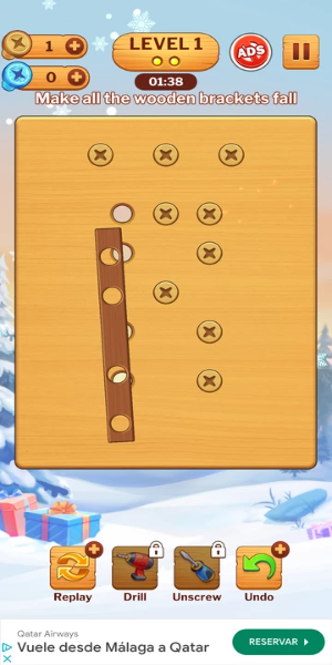 Wood Nuts Game: Unscrew Puzzle スクリーンショット 1